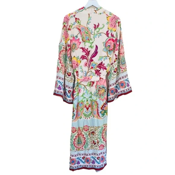 Zara Floral Kimono Belted Long Robe Women Size XS NEW NWT 7864/029